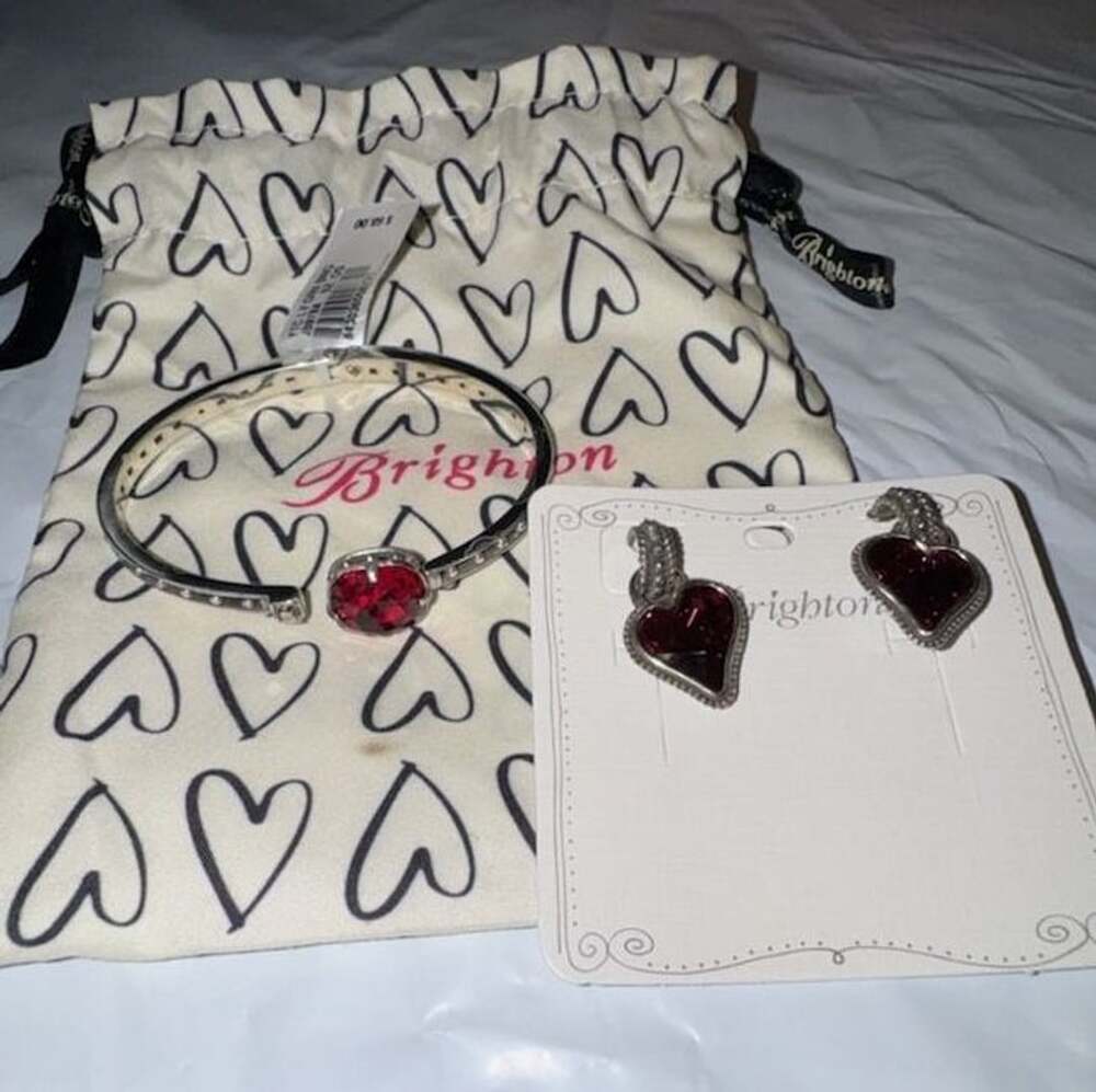 Brighton Bibi Hrt Gem Earrings and Bracelet Set